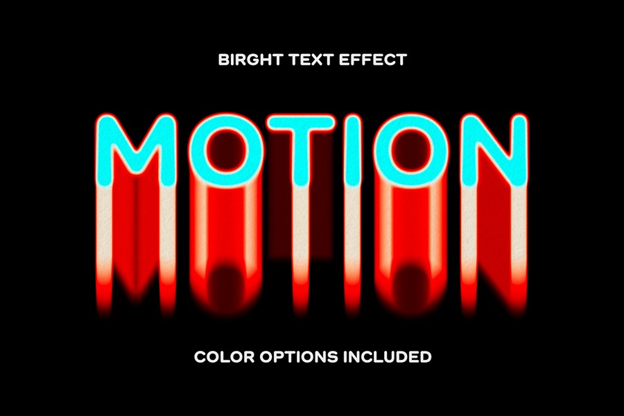 迷幻失真模糊效果ps标题文本特效滤镜样机 Motion Blur Text Effect 插件预设 sucaiwan.com