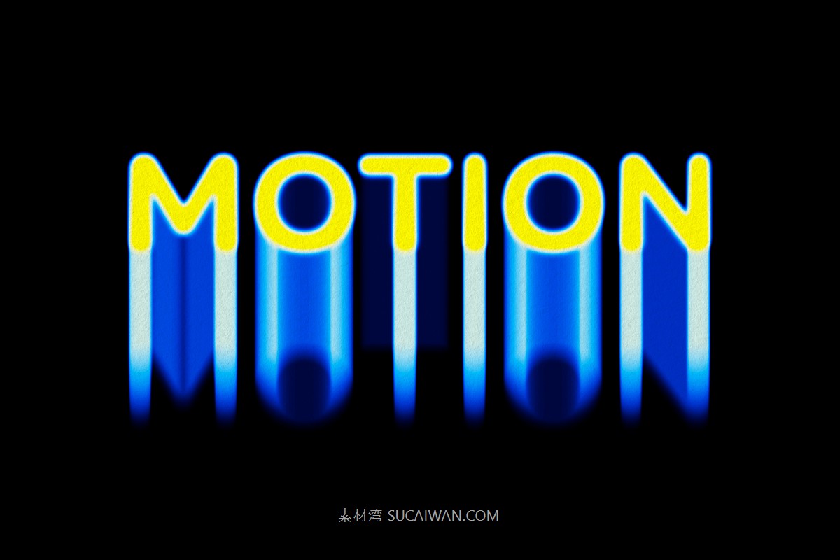 迷幻失真模糊效果ps标题文本特效滤镜样机 Motion Blur Text Effect 插件预设 sucaiwan.com