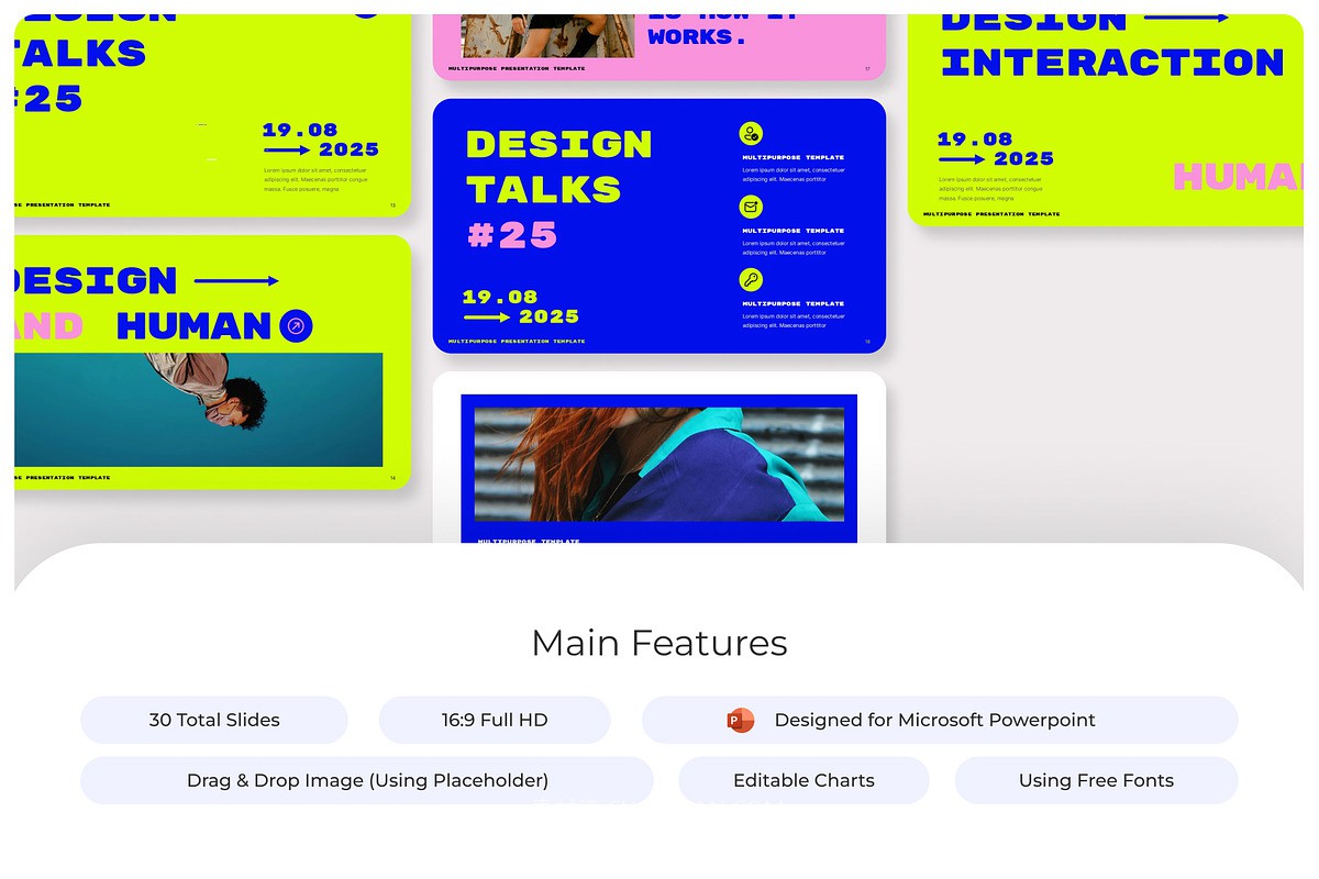 创意多用途品牌营销策划演示文稿设计ppt模版 Mismatch & Bright Multipurpose PowerPoint Template 幻灯图表 sucaiwan.com