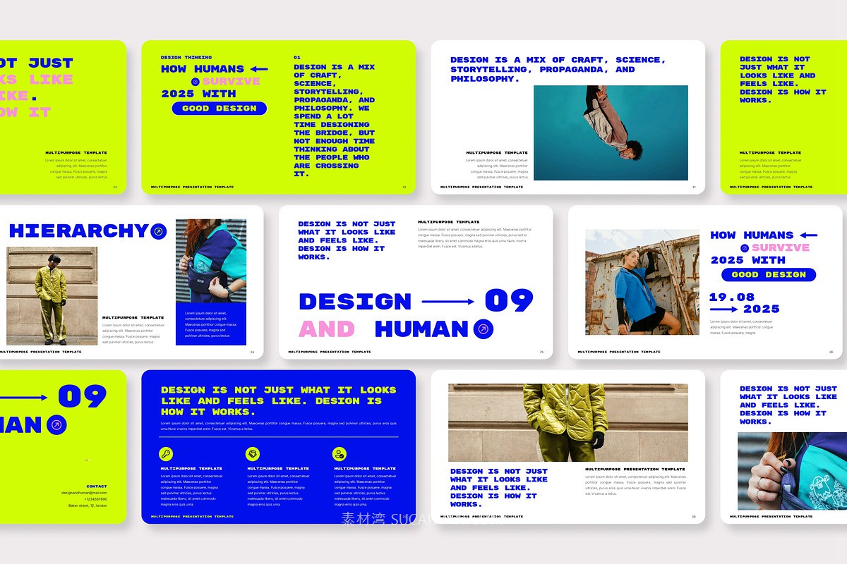 创意多用途品牌营销策划演示文稿设计ppt模版 Mismatch & Bright Multipurpose PowerPoint Template 幻灯图表 sucaiwan.com