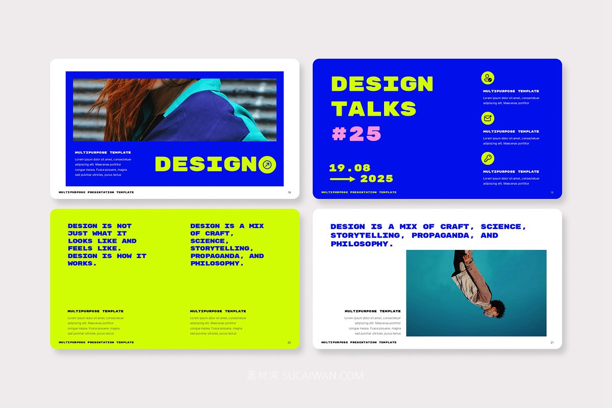 创意多用途品牌营销策划演示文稿设计ppt模版 Mismatch & Bright Multipurpose PowerPoint Template 幻灯图表 sucaiwan.com