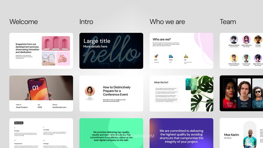 167页独特创意作品集个人简历设计图文排版幻灯片Figma/PPT/Key格式素材 SlideKit Pro: The Ultimate Presentation Toolkit , 第4张-素材湾丨精选海外优质设计素材资源 167页独特创意作品集个人简历设计图文排版幻灯片Figma/PPT/Key格式素材 SlideKit Pro: The Ultimate Presentation Toolkit , sucaiwan.com