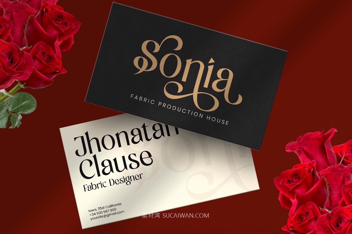 时尚优雅品牌包装婚礼请柬设计衬线英文字体安装包 Senorita – Lovely Elegant Serif Font 设计素材 sucaiwan.com