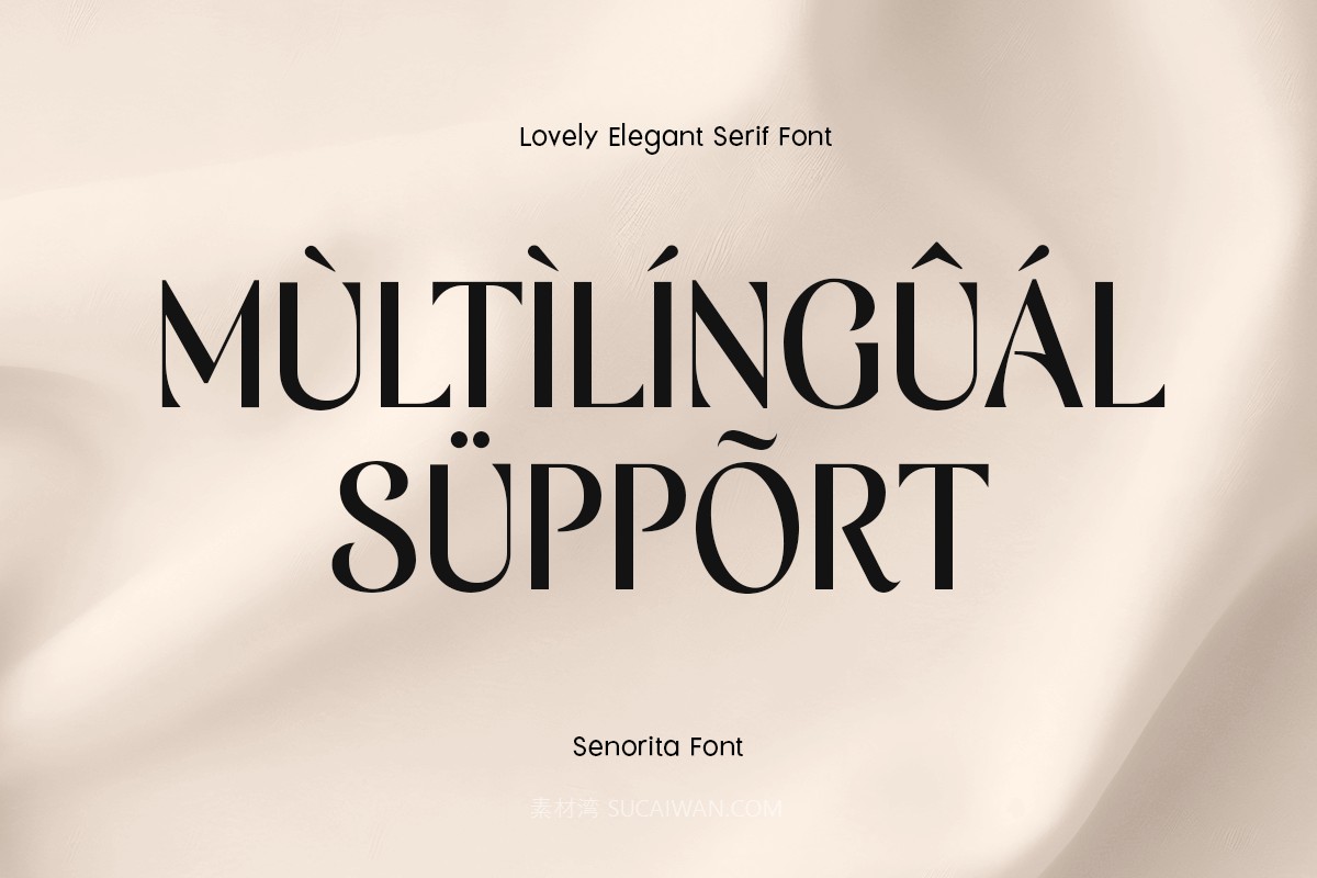 时尚优雅品牌包装婚礼请柬设计衬线英文字体安装包 Senorita – Lovely Elegant Serif Font 设计素材 sucaiwan.com
