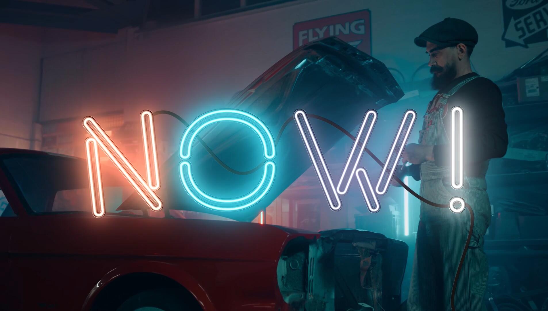 达芬奇预设：全息霓虹灯管风格文字标题光晕光芒闪烁着色效果动画包 , sucaiwan.com