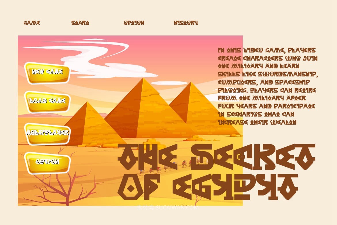 现代优雅卡通漫画风格游戏设计装饰英文字体 Axubies – Egyptian Gaming Font 设计素材 第3张-素材湾丨精选海外优质设计素材资源 现代优雅卡通漫画风格游戏设计装饰英文字体 Axubies – Egyptian Gaming Font 设计素材 sucaiwan.com