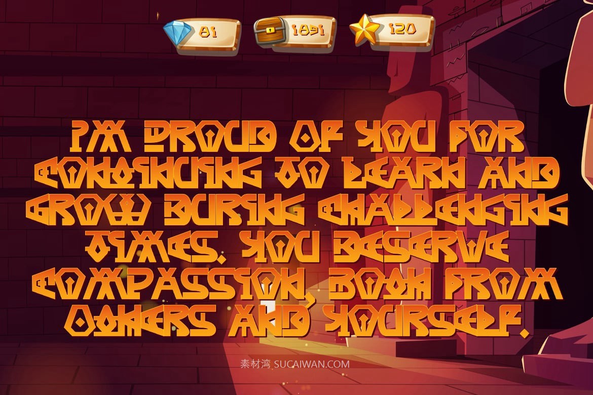 现代优雅卡通漫画风格游戏设计装饰英文字体 Axubies – Egyptian Gaming Font 设计素材 第5张-素材湾丨精选海外优质设计素材资源 现代优雅卡通漫画风格游戏设计装饰英文字体 Axubies – Egyptian Gaming Font 设计素材 sucaiwan.com