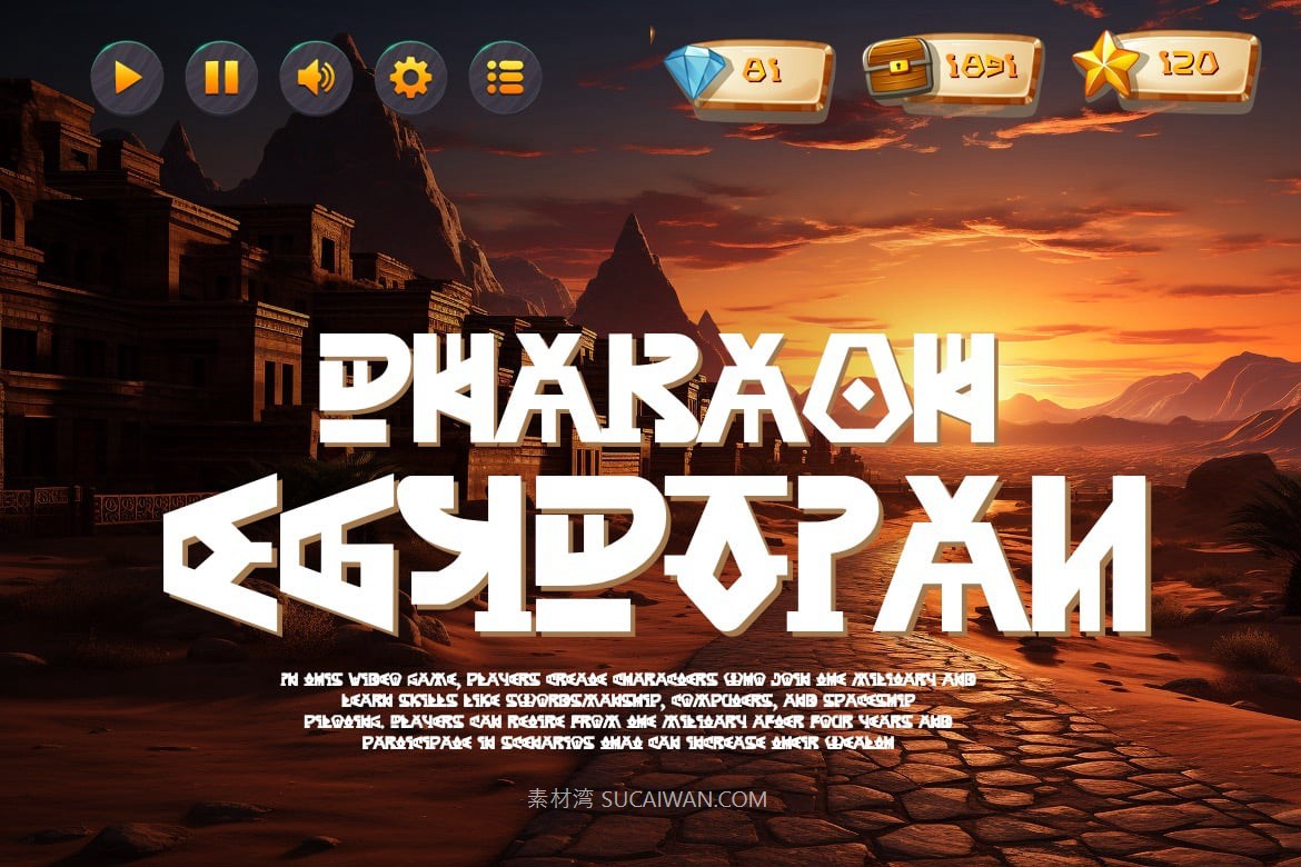 现代优雅卡通漫画风格游戏设计装饰英文字体 Axubies – Egyptian Gaming Font 设计素材 第6张-素材湾丨精选海外优质设计素材资源 现代优雅卡通漫画风格游戏设计装饰英文字体 Axubies – Egyptian Gaming Font 设计素材 sucaiwan.com