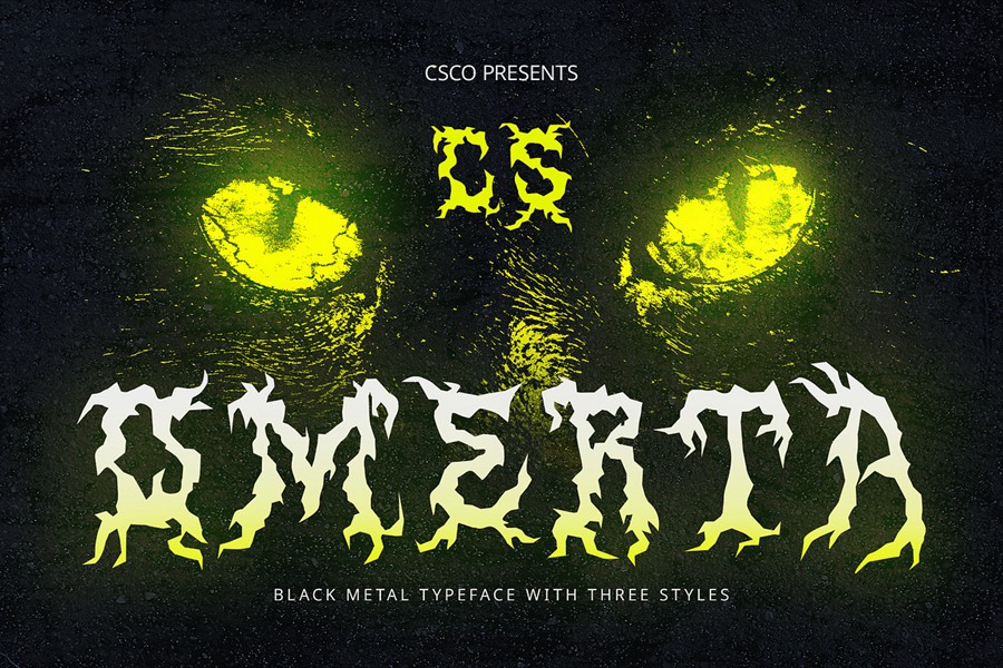 时尚哥特式品牌海报徽标设计装饰英文字体安装包 Omerta – Black Metal Font 设计素材 第1张-素材湾丨精选海外优质设计素材资源 时尚哥特式品牌海报徽标设计装饰英文字体安装包 Omerta – Black Metal Font 设计素材 sucaiwan.com