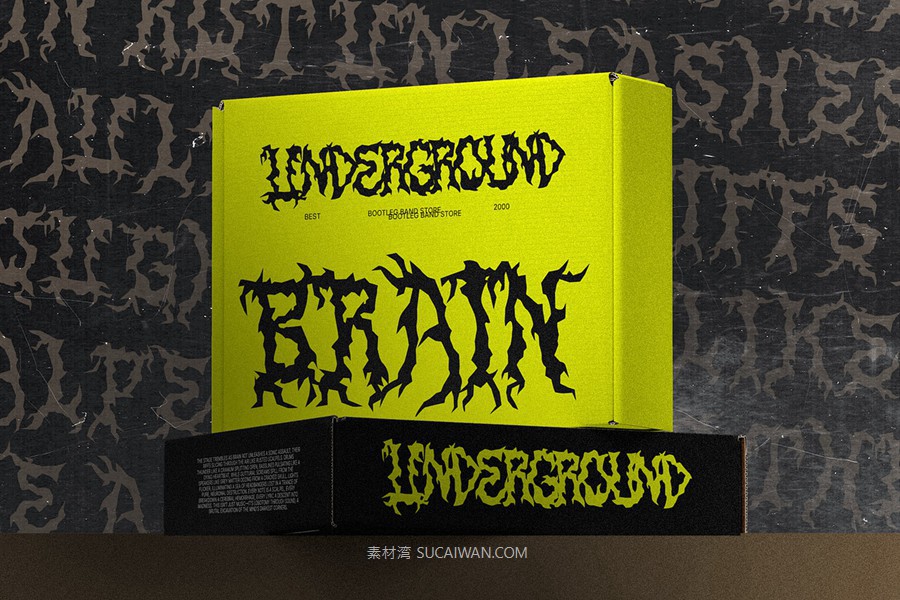 时尚哥特式品牌海报徽标设计装饰英文字体安装包 Omerta – Black Metal Font 设计素材 第7张-素材湾丨精选海外优质设计素材资源 时尚哥特式品牌海报徽标设计装饰英文字体安装包 Omerta – Black Metal Font 设计素材 sucaiwan.com