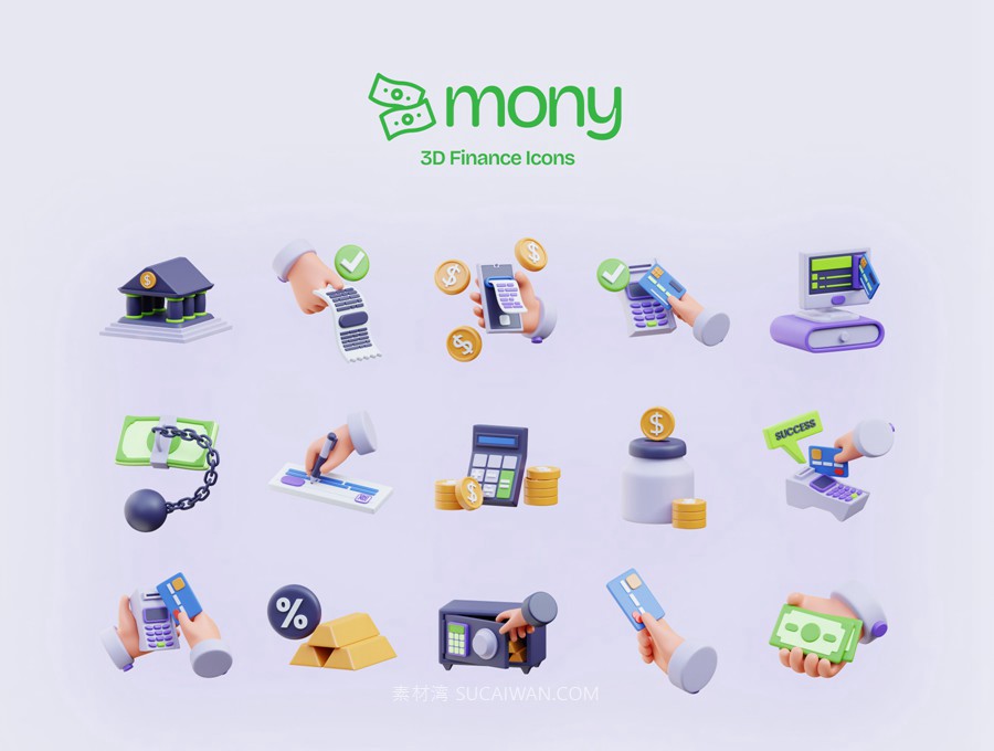 70款3D立体金融货币理财投资支付图标Icons设计Blender/Png/Obj格式素材 Mony – Finance 3D Icons , 第7张-素材湾丨精选海外优质设计素材资源 70款3D立体金融货币理财投资支付图标Icons设计Blender/Png/Obj格式素材 Mony – Finance 3D Icons , sucaiwan.com