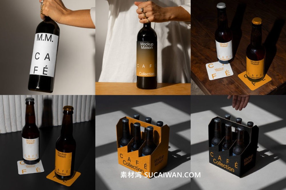 Mockup.Maison – Cafe1 Collection Vol.03 10款ins风网红果汁饮料咖啡红酒玻璃瓶标签logo设计展示ps贴图效果图样机模板 , 第1张-素材湾丨精选海外优质设计素材资源 Mockup.Maison – Cafe1 Collection Vol.03 10款ins风网红果汁饮料咖啡红酒玻璃瓶标签logo设计展示ps贴图效果图样机模板 , sucaiwan.com