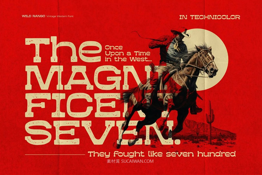 复古西部牛仔风格杂志包装电影设计衬线英文字体安装包 Wild Rango – Vintage Western Font , sucaiwan.com