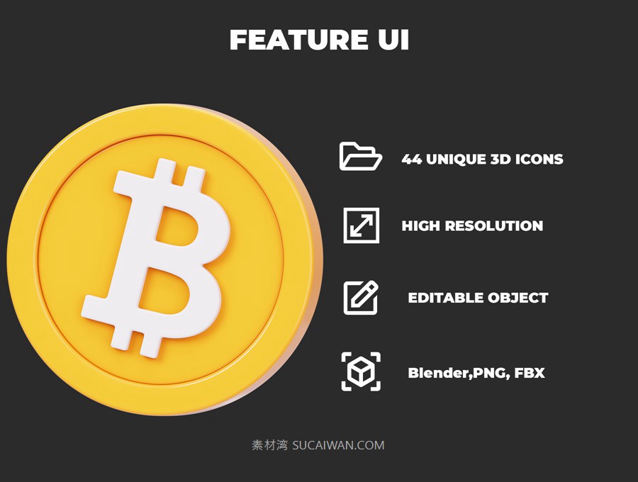 44款3D立体圆形金融加密货币图标Icons设计Blender/Fbx/Png格式素材 Crypto Coins 3D Icon Pack , 第2张-素材湾丨精选海外优质设计素材资源 44款3D立体圆形金融加密货币图标Icons设计Blender/Fbx/Png格式素材 Crypto Coins 3D Icon Pack , sucaiwan.com