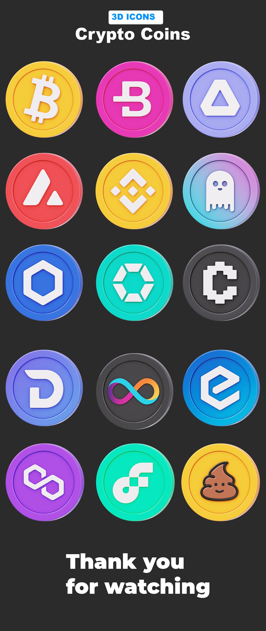 44款3D立体圆形金融加密货币图标Icons设计Blender/Fbx/Png格式素材 Crypto Coins 3D Icon Pack , 第6张-素材湾丨精选海外优质设计素材资源 44款3D立体圆形金融加密货币图标Icons设计Blender/Fbx/Png格式素材 Crypto Coins 3D Icon Pack , sucaiwan.com