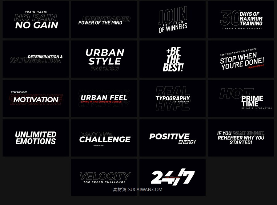 62个时尚动感运动VLOG品宣视频标题排版背景动画附加组件达芬奇预设插件 MotionVFX - mTitle Hype DVR , 第9张-素材湾丨精选海外优质设计素材资源 62个时尚动感运动VLOG品宣视频标题排版背景动画附加组件达芬奇预设插件 MotionVFX - mTitle Hype DVR , sucaiwan.com