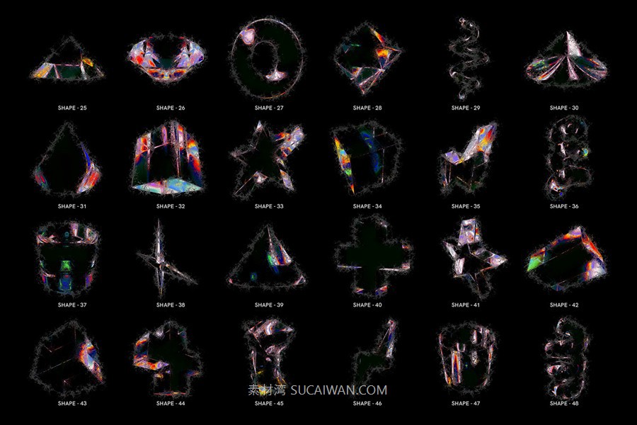 3D Distorted Glass Shapes 58款未来科幻渐变虹彩晶体水晶玻璃3D立体几何图形png免抠图设计素材 , 第4张-素材湾丨精选海外优质设计素材资源 3D Distorted Glass Shapes 58款未来科幻渐变虹彩晶体水晶玻璃3D立体几何图形png免抠图设计素材 , sucaiwan.com