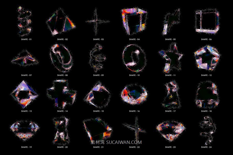 3D Distorted Glass Shapes 58款未来科幻渐变虹彩晶体水晶玻璃3D立体几何图形png免抠图设计素材 , 第3张-素材湾丨精选海外优质设计素材资源 3D Distorted Glass Shapes 58款未来科幻渐变虹彩晶体水晶玻璃3D立体几何图形png免抠图设计素材 , sucaiwan.com