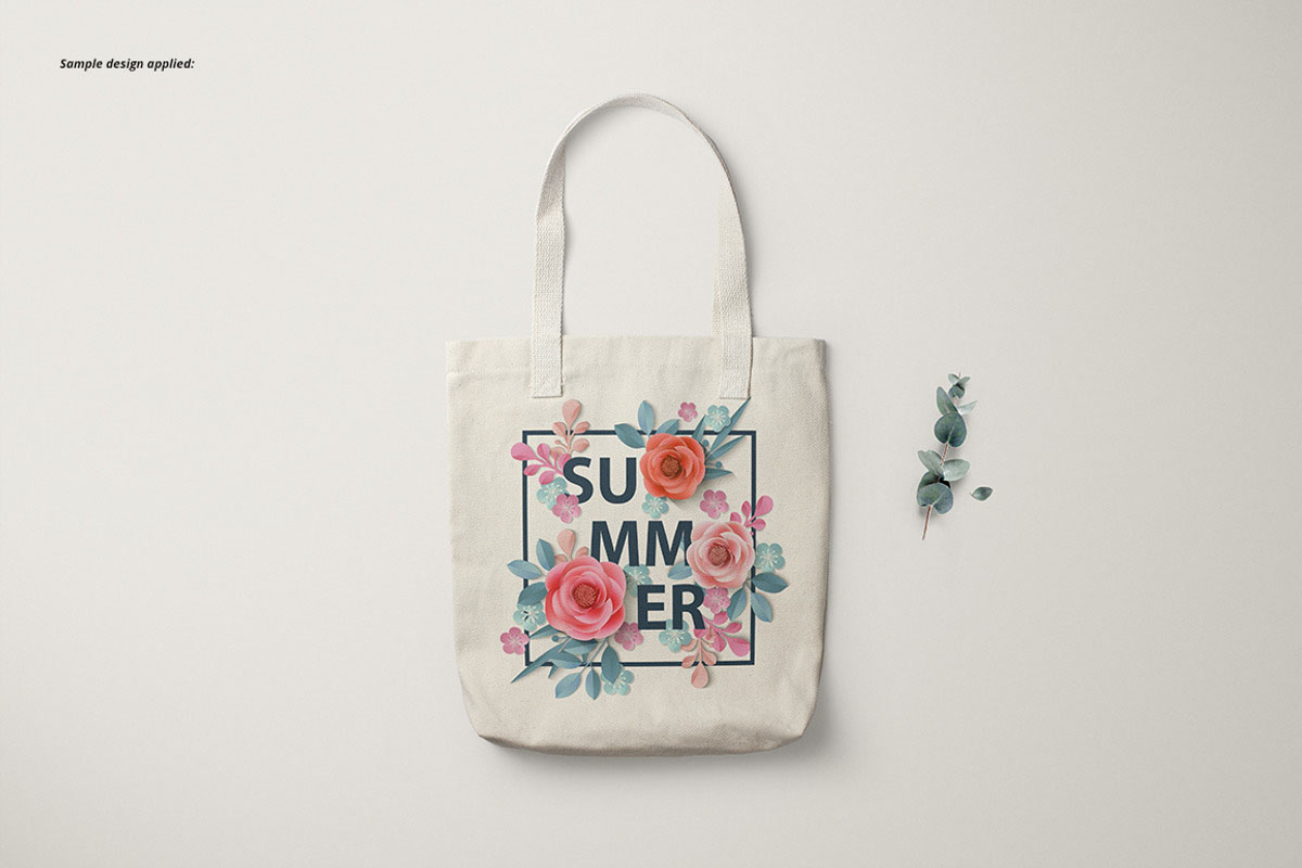 6款时尚无纺布手提帆布袋logo印花vi贴图psd样机模板素材 Los Angeles Apparel Tote Bag Mockup , sucaiwan.com