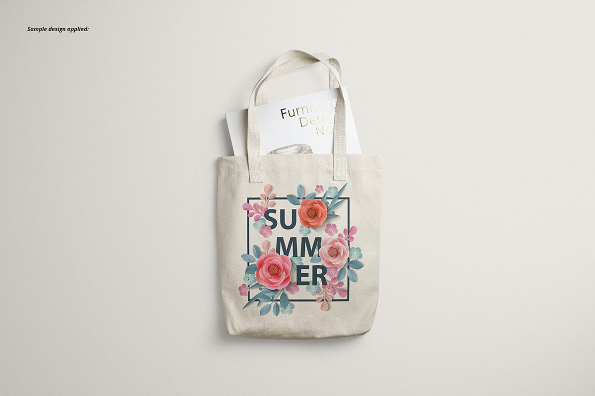 6款时尚无纺布手提帆布袋logo印花vi贴图psd样机模板素材 Los Angeles Apparel Tote Bag Mockup , sucaiwan.com