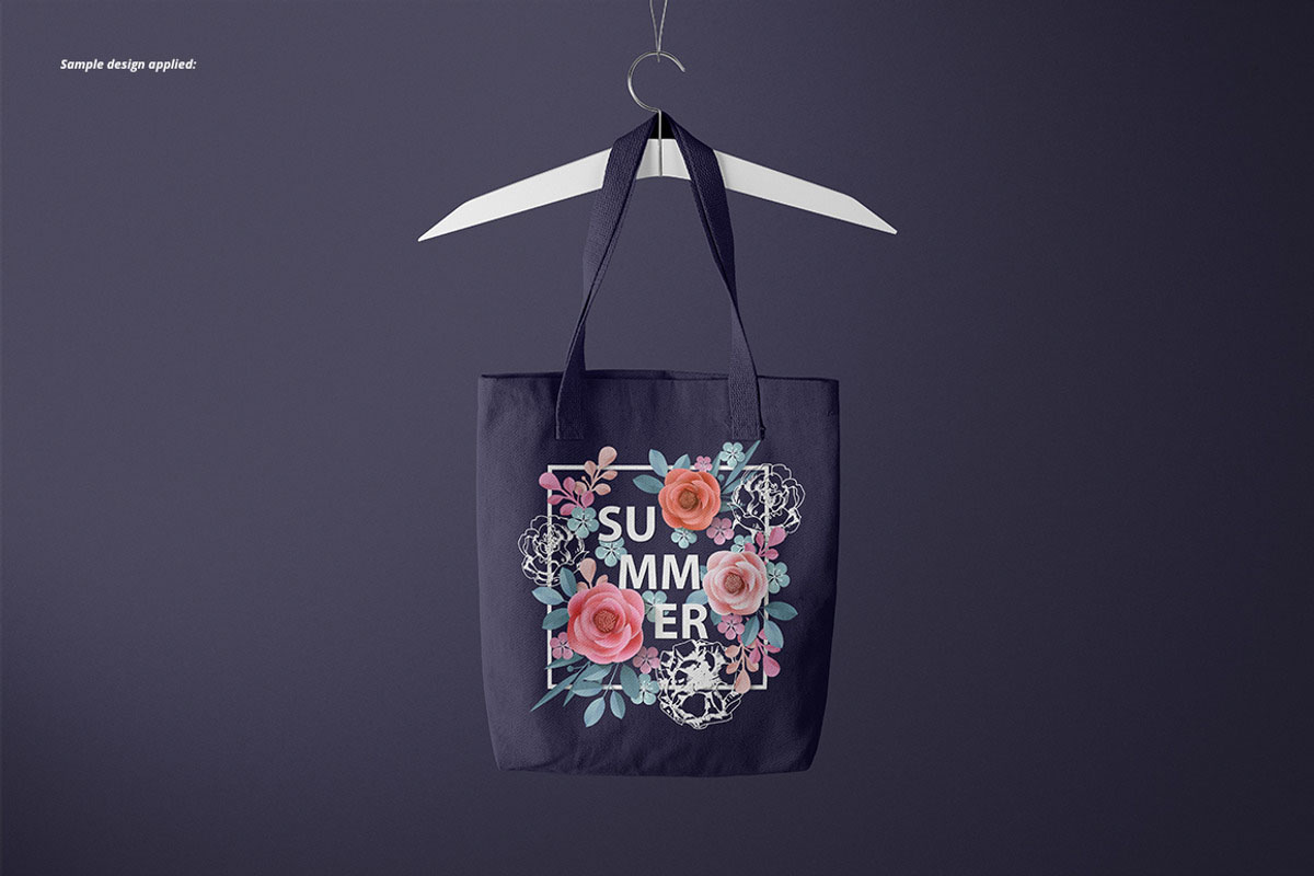 6款时尚无纺布手提帆布袋logo印花vi贴图psd样机模板素材 Los Angeles Apparel Tote Bag Mockup , sucaiwan.com