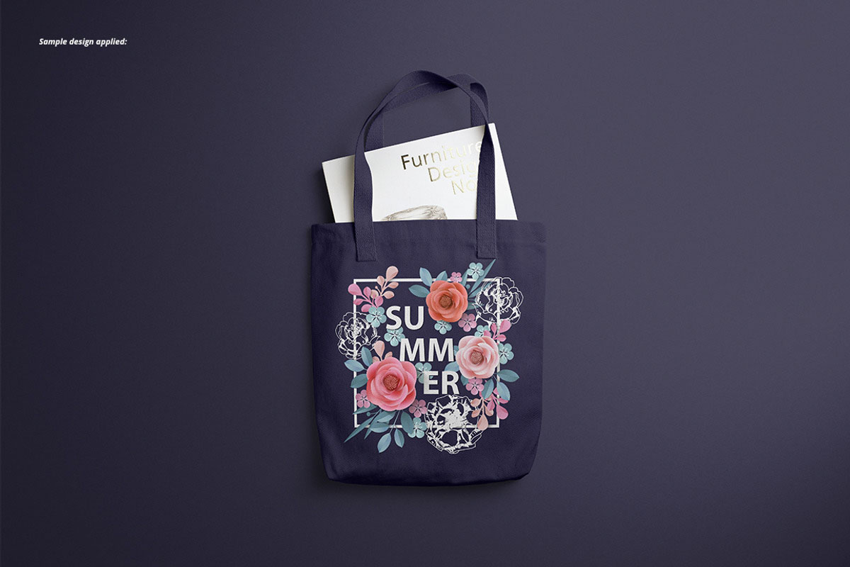 6款时尚无纺布手提帆布袋logo印花vi贴图psd样机模板素材 Los Angeles Apparel Tote Bag Mockup , sucaiwan.com