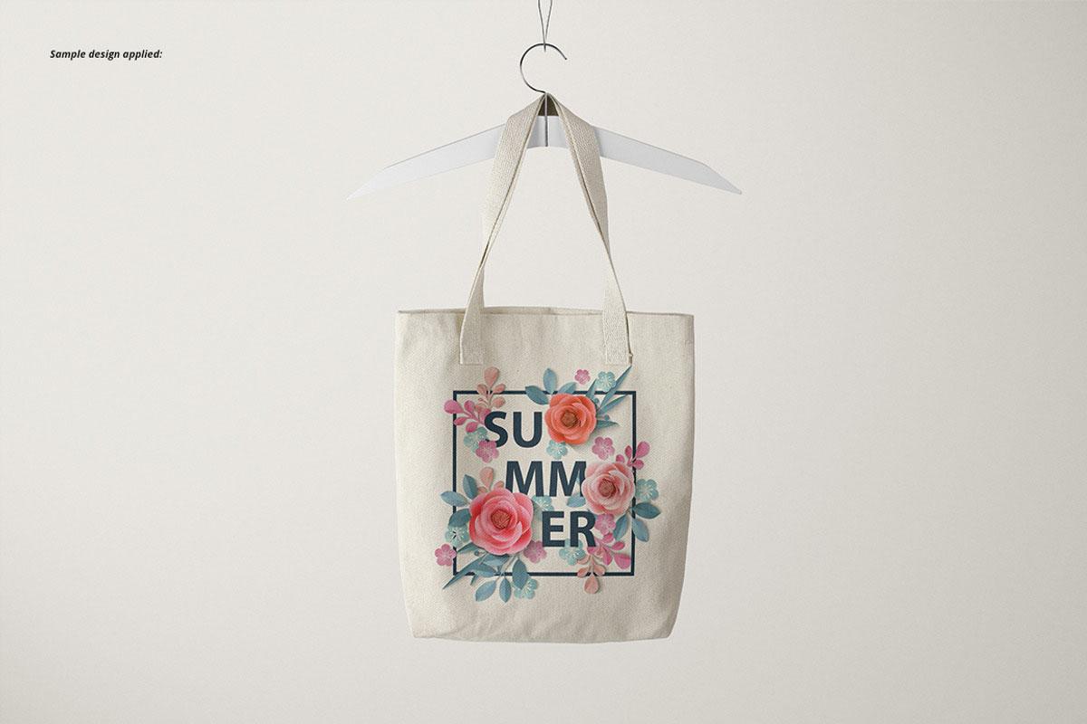 6款时尚无纺布手提帆布袋logo印花vi贴图psd样机模板素材 Los Angeles Apparel Tote Bag Mockup , sucaiwan.com