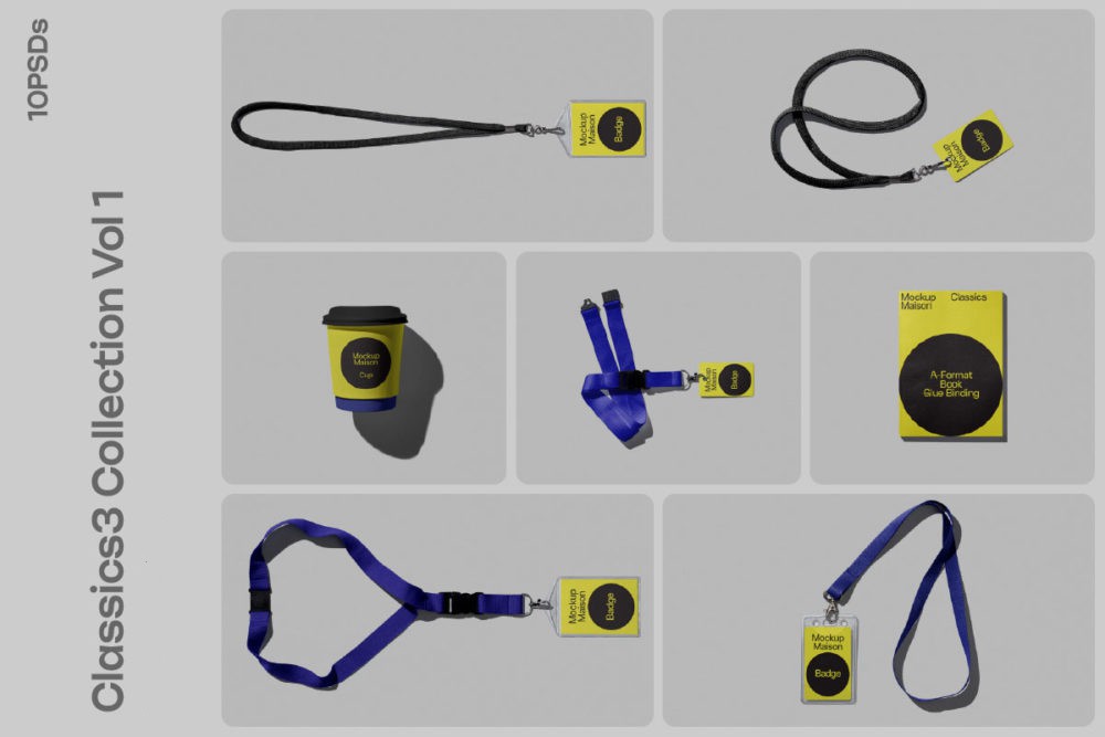 10款国外小众Vi品牌设计工作证挂绳画册咖啡杯设计展示PSD样机模板 Mockup.Maison – Classics3 Mockup Collection Vol 1 , 第1张-素材湾丨精选海外优质设计素材资源 10款国外小众Vi品牌设计工作证挂绳画册咖啡杯设计展示PSD样机模板 Mockup.Maison – Classics3 Mockup Collection Vol 1 , sucaiwan.com