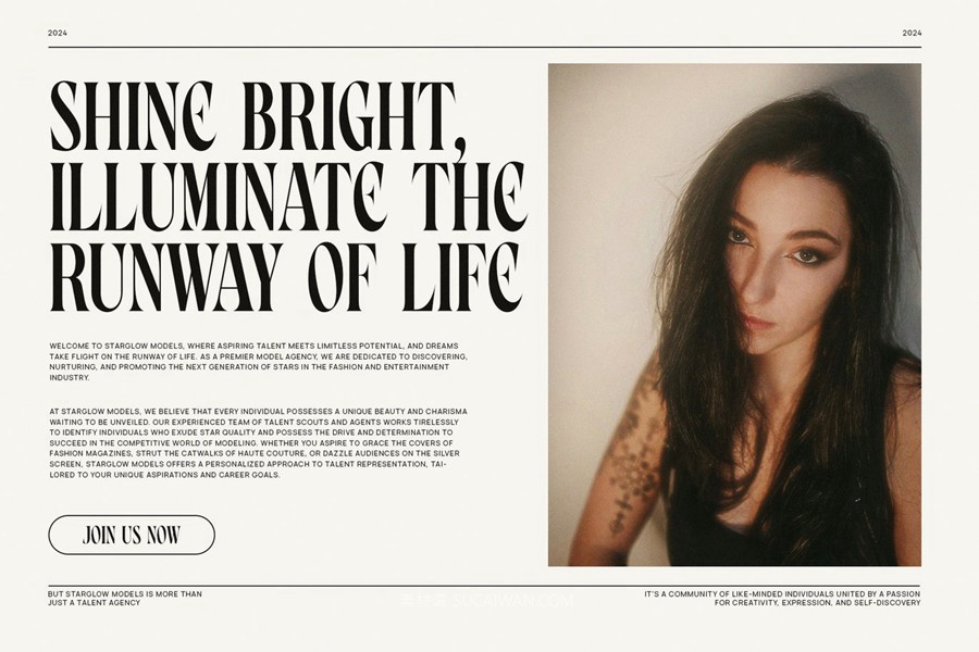 英文字体：现代奢华美学优雅精致标题排版衬线产品包装摄影婚礼海报设计字体 Glamick Modern Elegant Serif Font Typeface , sucaiwan.com