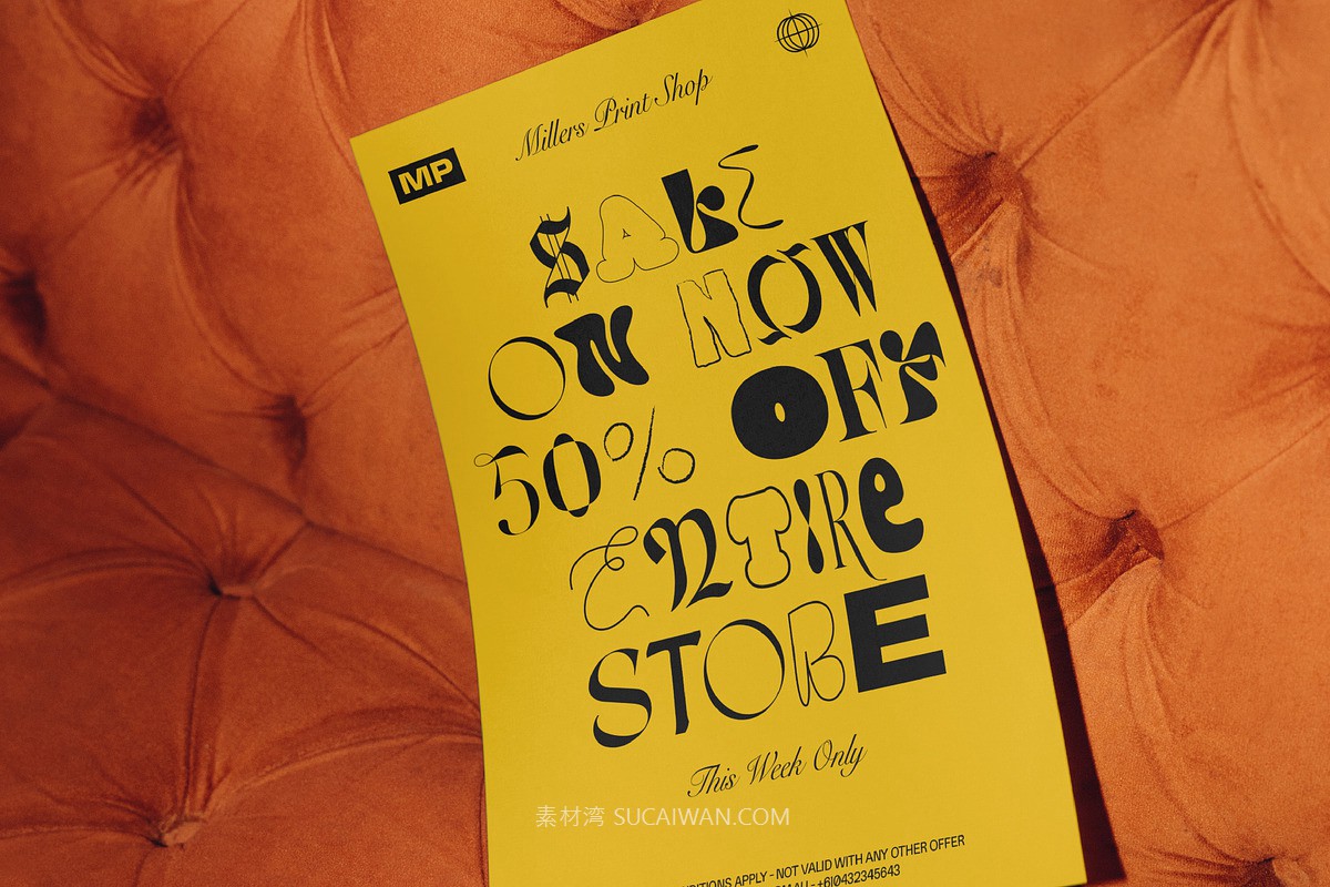 英文字体：全新时尚错落感狂野混排效果品牌封面海报设计字体 Alpha Punk - Mix and Match Font , sucaiwan.com