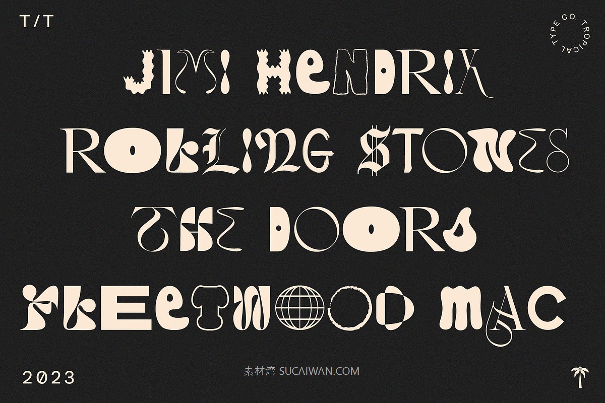 英文字体：全新时尚错落感狂野混排效果品牌封面海报设计字体 Alpha Punk - Mix and Match Font , sucaiwan.com