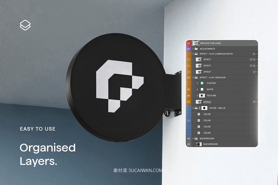 30款逼真街边店铺店招徽标标牌标志logo设计展示效果图ps贴图样机模板 Asylab – 30 Signs & Facade Logo Mockups – V3 , sucaiwan.com
