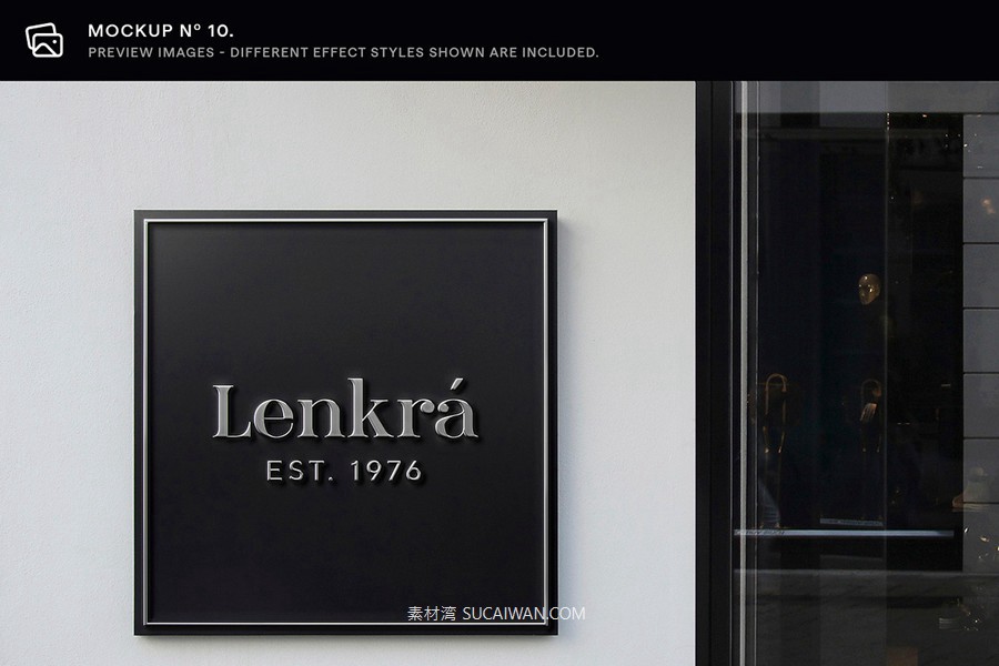 30款逼真街边店铺店招徽标标牌标志logo设计展示效果图ps贴图样机模板 Asylab – 30 Signs & Facade Logo Mockups – V3 , sucaiwan.com