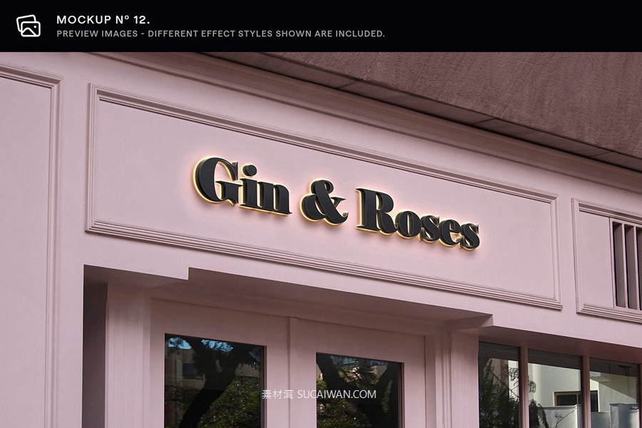 30款逼真街边店铺店招徽标标牌标志logo设计展示效果图ps贴图样机模板 Asylab – 30 Signs & Facade Logo Mockups – V3 , sucaiwan.com