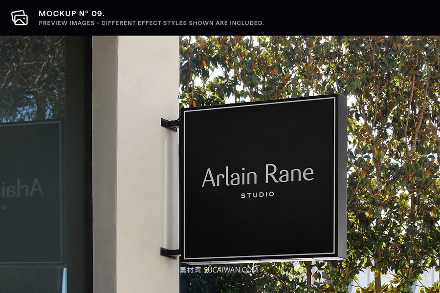 30款逼真街边店铺店招徽标标牌标志logo设计展示效果图ps贴图样机模板 Asylab – 30 Signs & Facade Logo Mockups – V3 , sucaiwan.com