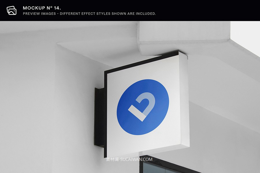 30款逼真街边店铺店招徽标标牌标志logo设计展示效果图ps贴图样机模板 Asylab – 30 Signs & Facade Logo Mockups – V3 , sucaiwan.com