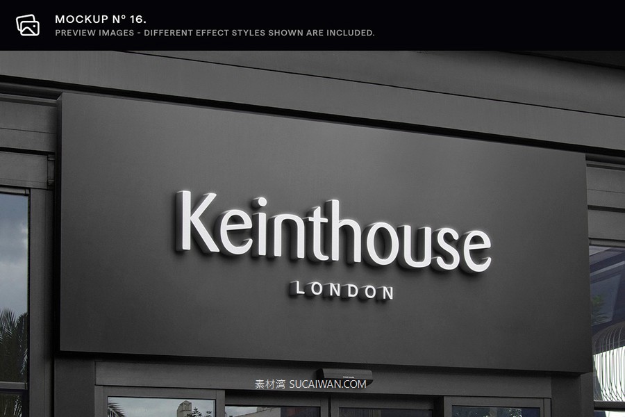 30款逼真街边店铺店招徽标标牌标志logo设计展示效果图ps贴图样机模板 Asylab – 30 Signs & Facade Logo Mockups – V3 , sucaiwan.com