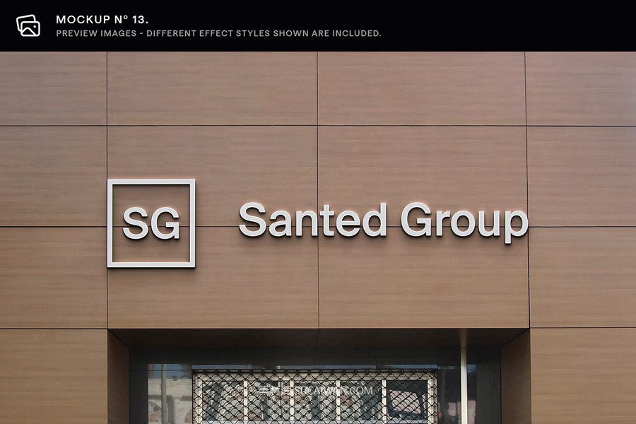 30款逼真街边店铺店招徽标标牌标志logo设计展示效果图ps贴图样机模板 Asylab – 30 Signs & Facade Logo Mockups – V3 , sucaiwan.com