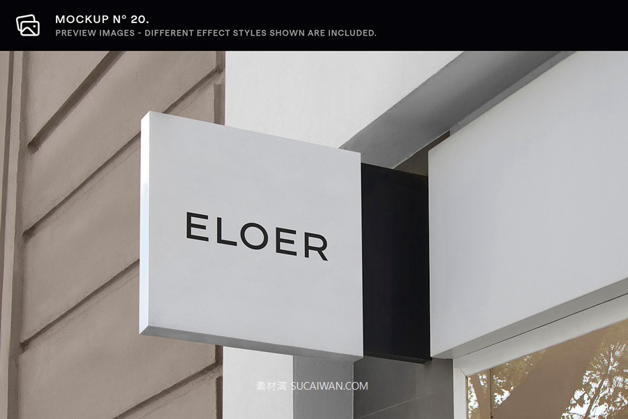 30款逼真街边店铺店招徽标标牌标志logo设计展示效果图ps贴图样机模板 Asylab – 30 Signs & Facade Logo Mockups – V3 , sucaiwan.com