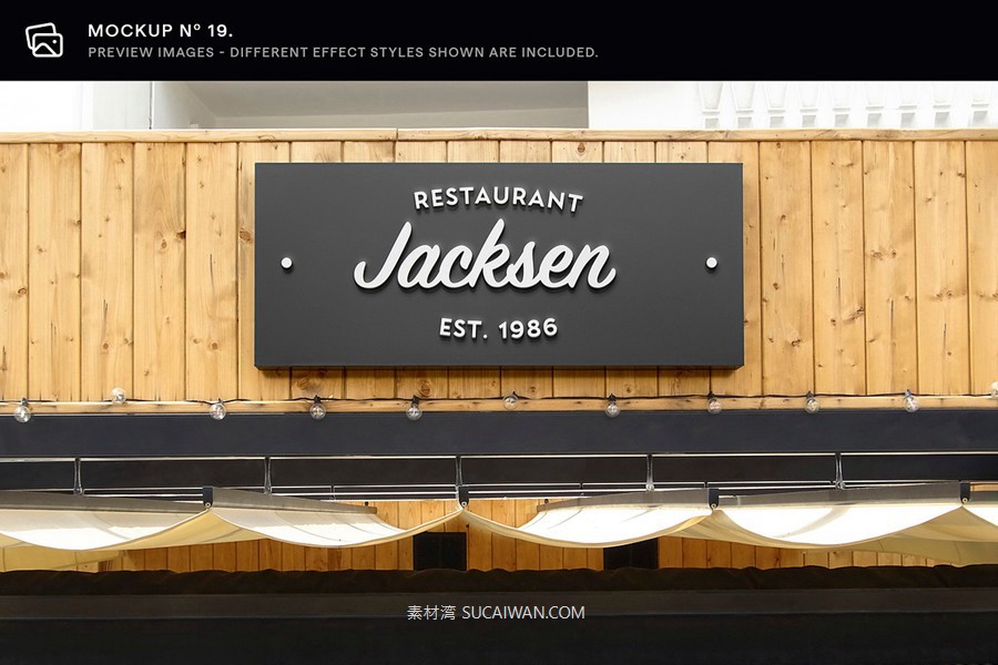 30款逼真街边店铺店招徽标标牌标志logo设计展示效果图ps贴图样机模板 Asylab – 30 Signs & Facade Logo Mockups – V3 , sucaiwan.com