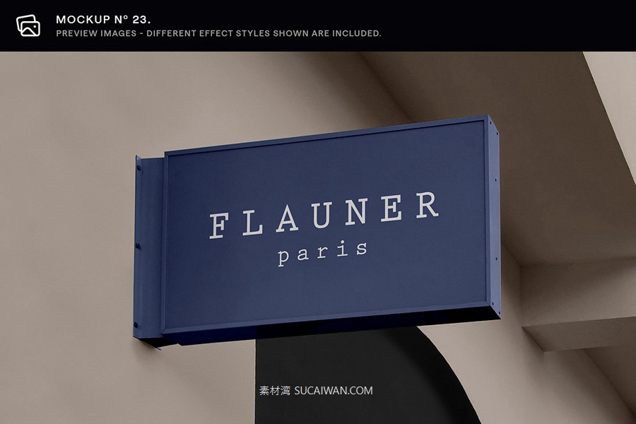 30款逼真街边店铺店招徽标标牌标志logo设计展示效果图ps贴图样机模板 Asylab – 30 Signs & Facade Logo Mockups – V3 , sucaiwan.com