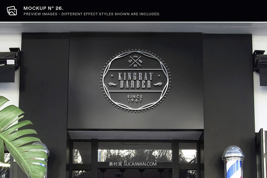 30款逼真街边店铺店招徽标标牌标志logo设计展示效果图ps贴图样机模板 Asylab – 30 Signs & Facade Logo Mockups – V3 , sucaiwan.com