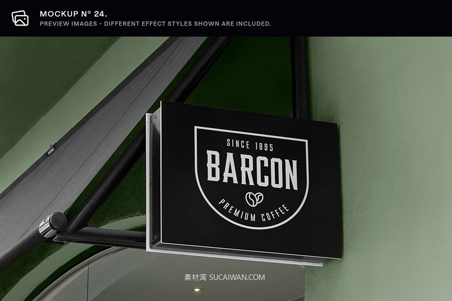 30款逼真街边店铺店招徽标标牌标志logo设计展示效果图ps贴图样机模板 Asylab – 30 Signs & Facade Logo Mockups – V3 , sucaiwan.com