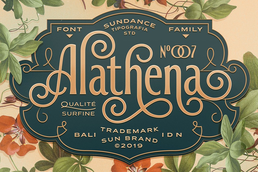 新艺术法国风格优雅品牌标志Logo设计装饰英文字体安装包 Alathena Font Family by Sundance Tipografia , 第1张-素材湾丨精选海外优质设计素材资源 新艺术法国风格优雅品牌标志Logo设计装饰英文字体安装包 Alathena Font Family by Sundance Tipografia , sucaiwan.com