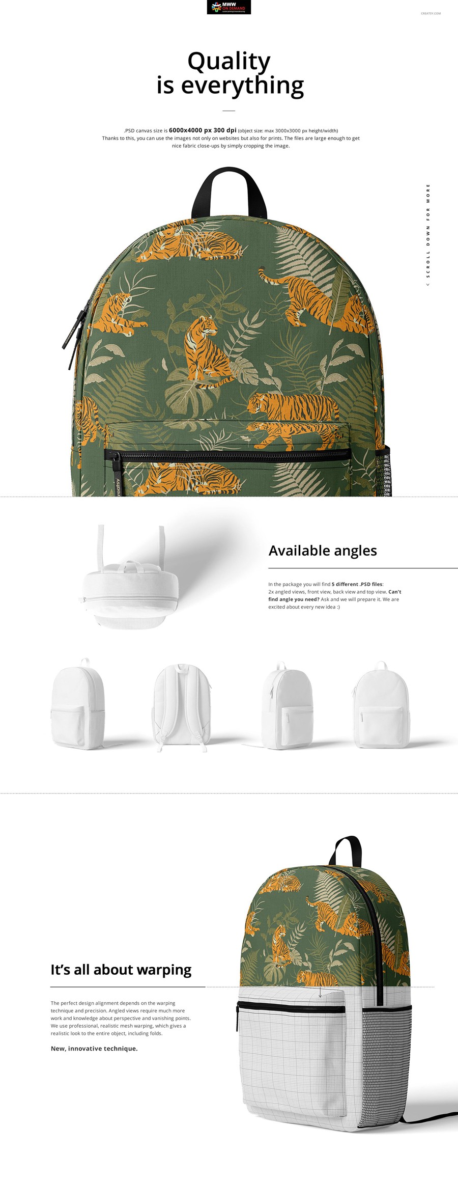 5款时尚学生白领办公涤纶背包书包设计PS智能贴图效果图样机模板 Polyester Backpack Mockup Set by Creatsy , 第2张-素材湾丨精选海外优质设计素材资源 5款时尚学生白领办公涤纶背包书包设计PS智能贴图效果图样机模板 Polyester Backpack Mockup Set by Creatsy , sucaiwan.com