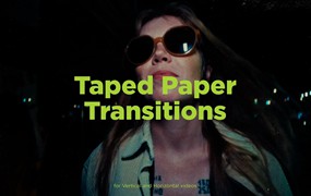AE模板:新品复古做旧垃圾摇滚乐队纸带拼贴标记纹理转场过渡AE模板 Taped Paper Transitions