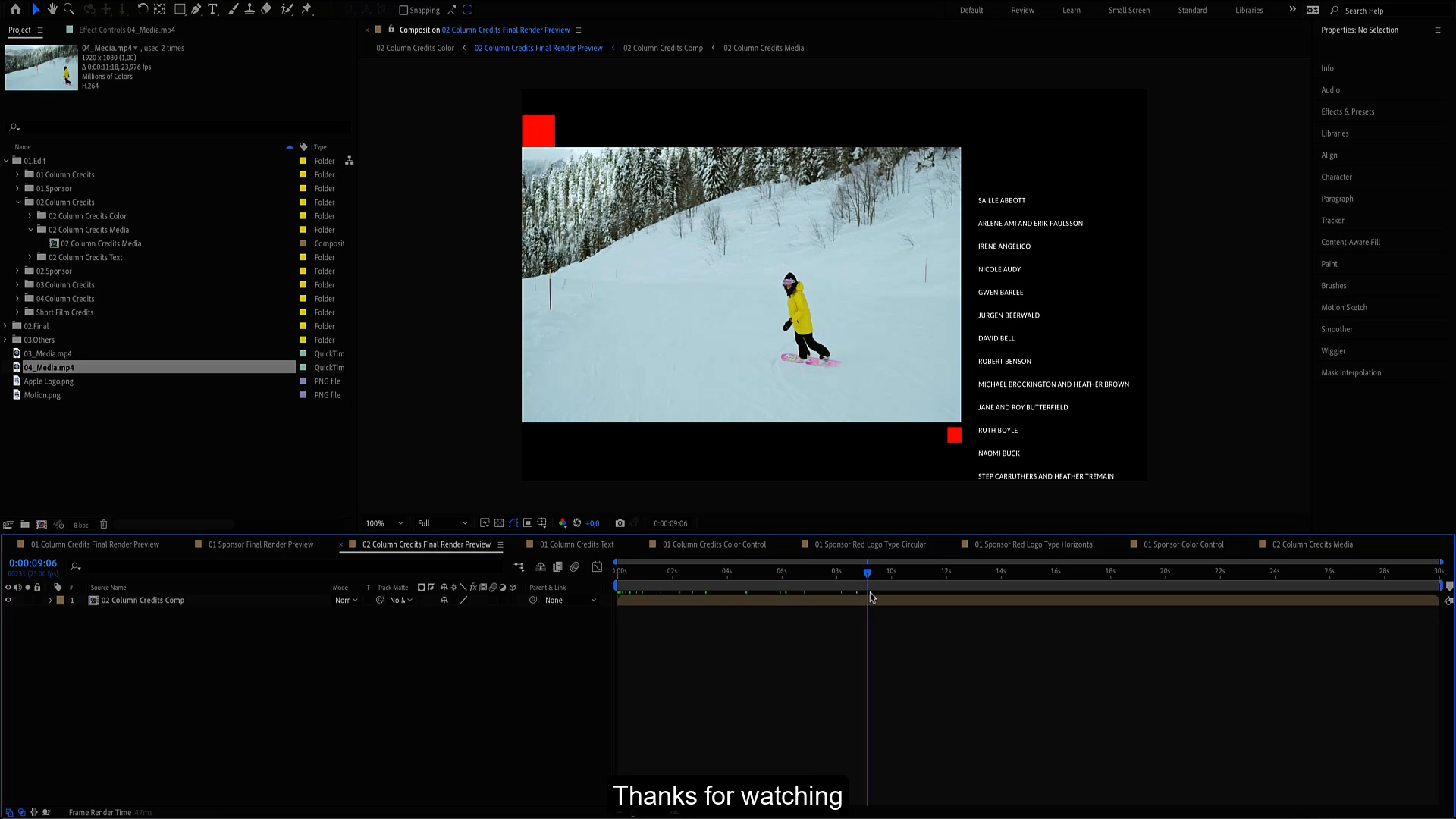 电影制作人美学简约标题字幕电影电视剧片头片尾演员表工作人员名单滚动 AE/PR/FCPX 3合1模板插件 Movie Credits Pack , sucaiwan.com