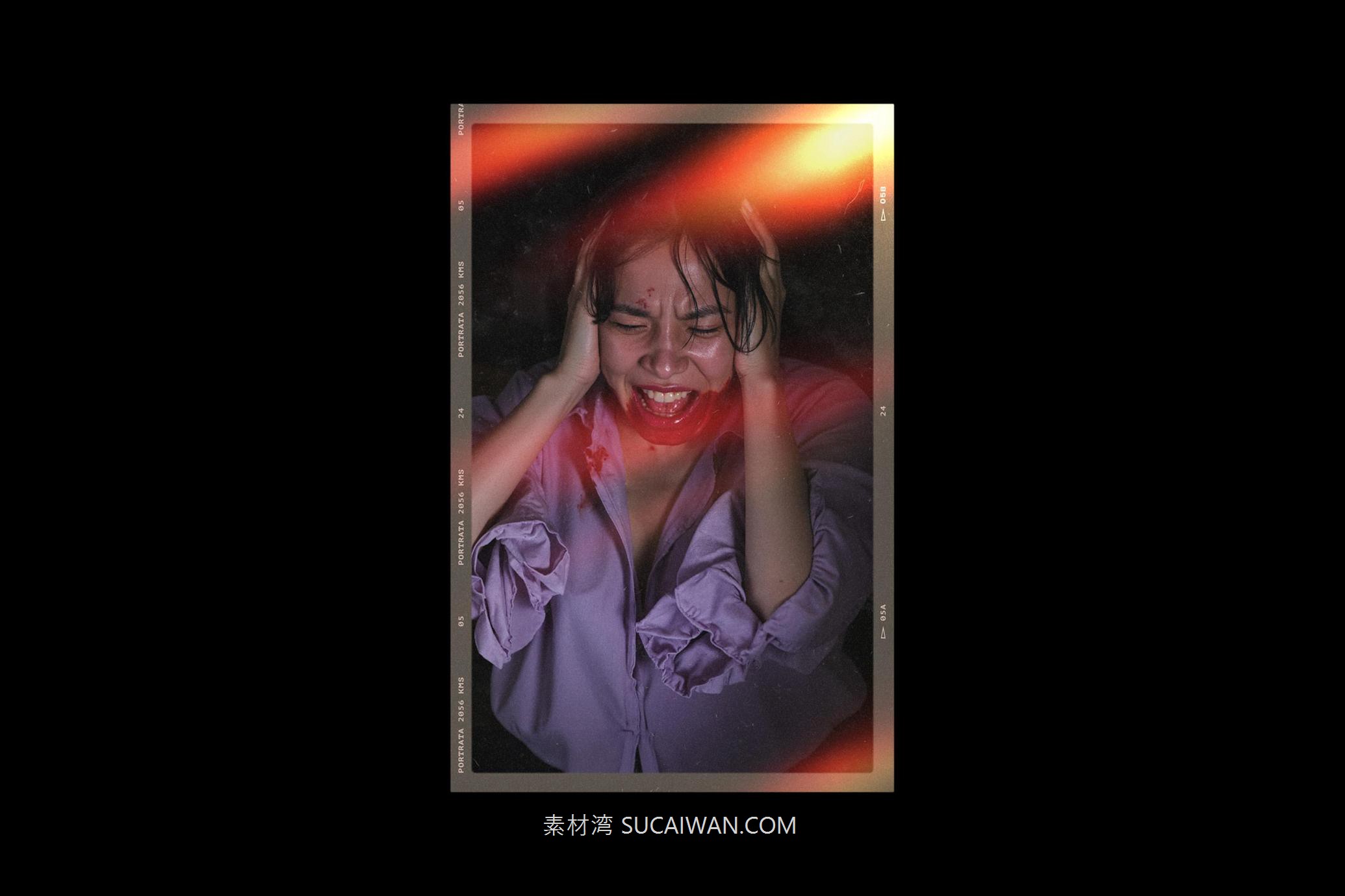 复古做旧电影胶片边框模拟燥点划痕图像照片PSD特效样机素材 Vintage Film Frames Mockups , sucaiwan.com