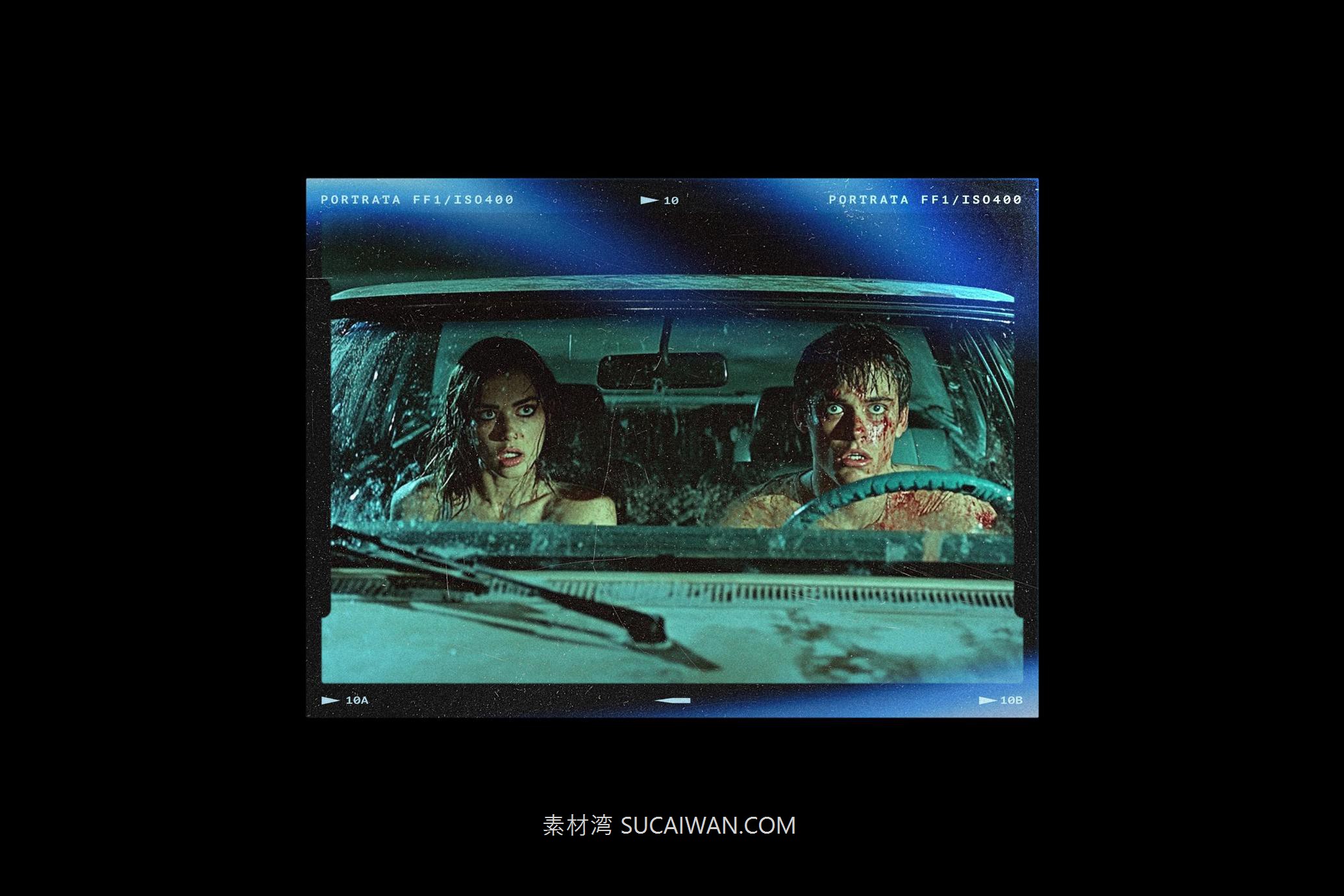 复古做旧电影胶片边框模拟燥点划痕图像照片PSD特效样机素材 Vintage Film Frames Mockups , sucaiwan.com