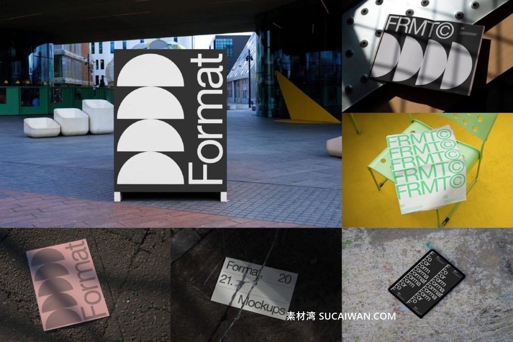 6款国外小众画册海报广告牌名片iPad平板报纸VI展示贴图PSD样机模板 Format Mockup – Branding Mockup Collection 05 , sucaiwan.com